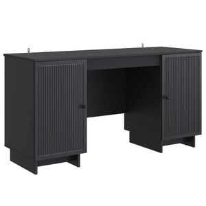 vidaXL Bureau Zwart Bewerkt hout 142,5 x 50 x 75 cm