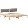 vidaXL Bedframe met hoofdeinde Taupe 200 x 200 cm Massief grenenhout