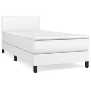 vidaXL Boxspring met matras kunstleer wit 90x200 cm