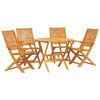 vidaXL Tuin eettafelset 5 st Bruin Massief Acaciahout