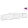 vidaXL Schanskorven 8 st gewelfd 400x50x60/80 cm gegalvaniseerd ijzer