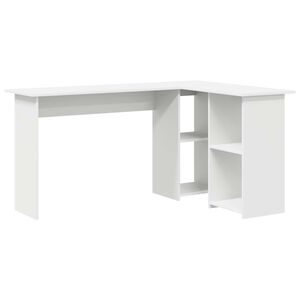 vidaXL Bureau Wit 142 x 102 x 73 cm Bewerkt hout