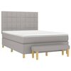 vidaXL Boxspring met matras stof lichtgrijs 140x200 cm