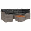 vidaXL Tuinbankenset met opslag 7 pcs Grijs poly rattan