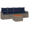 vidaXL Tuinbankenset 5 st Grijs poly rattan