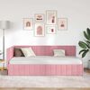 vidaXL Hoekbedframe met hoofdeinde Roze 90 cm x 200 cm Fluweel