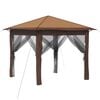 vidaXL Gazebo met 4 Zijwanden 2,6 x 2,6 m Beige en Bruin