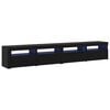 vidaXL Tv-meubelset 3 pcs Zwart Eiken 240 x 35 x 40 cm Bewerkt hout