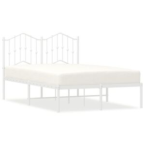 vidaXL Bedframe met hoofdbord metaal wit 120x200 cm