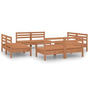 vidaXL 8-delige Loungeset massief grenenhout honingbruin