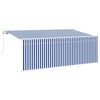 vidaXL Uitschuifbare luifel Blauw 350 x 200 cm Stof
