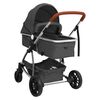 vidaXL Kinderwagen 3-in-1 aluminium donkergrijs