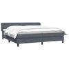 vidaXL Boxspring met matrassen fluweel donkergrijs 200x210 cm