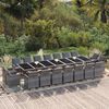 vidaXL 15-delige Tuinset met kussens poly rattan grijs