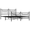 vidaXL Bedframe met hoofd- en voeteneinde metaal zwart 183x213 cm