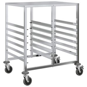 vidaXL Dienbladenwagen met 12 GN-bakken 75x55x87 cm roestvrij staal