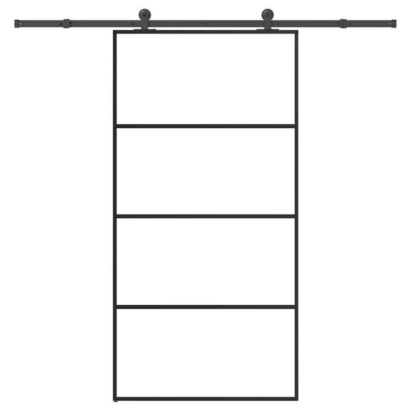 vidaXL Schuifdeur met beslag 102,5x205 cm ESG-glas en aluminium