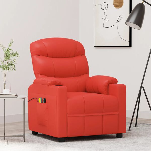 vidaXL Sta-op-massagestoel kunstleer rood