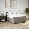 vidaXL Boxspring met matras stof taupe 140x200 cm