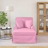 vidaXL Chaise Lounge met Rok met kussen Roze 91 x 157 x 91 cm Stof