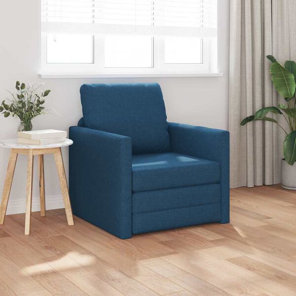 vidaXL Slaapbank vloermodel 2-in-1 112x174x55 cm stof blauw