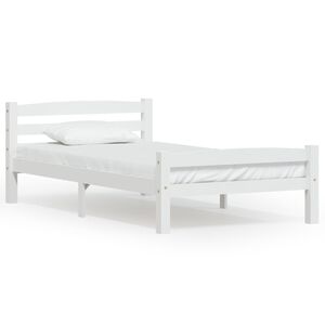 vidaXL Bedframe massief grenenhout wit 100x200 cm