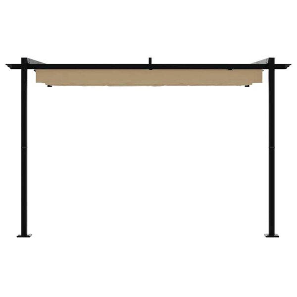 vidaXL Wandgemonteerde Pergola Taupe Staal