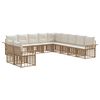 vidaXL Buiten bankenset 11 pcs Natuurlijk en Cr&egrave;me Wit Polyester