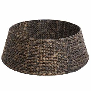 vidaXL Kerstboomkraag Rond Zwart 60 x 60 x 22 cm Waterhyacint