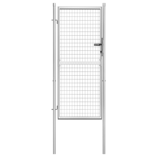 vidaXL Tuinpoort gegalvaniseerd staal 100x175 cm zilver