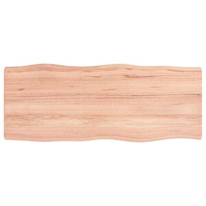 vidaXL Tafelblad natuurlijke rand 100x40x(2-4) cm eikenhout lichtbruin