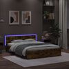 vidaXL Bedframe met hoofdeinde en LED gerookt eikenkleurig 160x200 cm