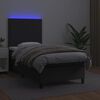 vidaXL Boxspring met matras en LED kunstleer zwart 90x190 cm