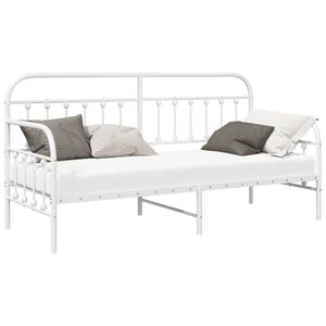 vidaXL Bedframe voor een daybed Wit 80 x 200 cm Gepoedercoat staal