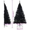 vidaXL Kunstmatig Voorverlicht Kerstboom met 300 LED Zwart 210 cm PVC
