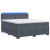 vidaXL Boxspring Bed met Matras en LED Donkergrijs 200 x 200 cm