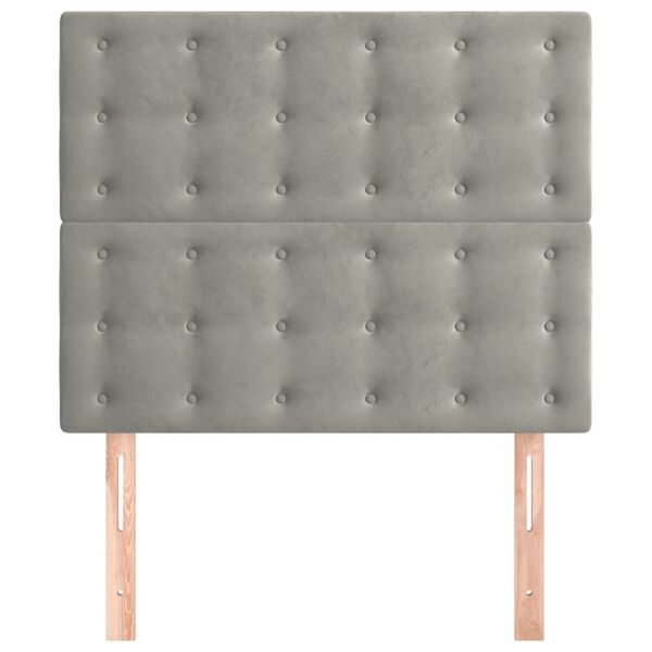 vidaXL Hoofdbord lichtgrijs 90x5x118/128 cm fluweel