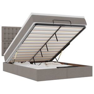 vidaXL Ottoman bed met matras 140x190cm stof taupe