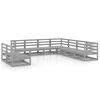vidaXL 9-delige Loungeset massief grenenhout grijs