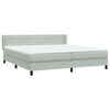 vidaXL Boxspring met matras fluweel lichtgrijs 180x220 cm