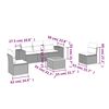 vidaXL 6-delige Loungeset met kussens poly rattan beige