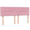 vidaXL Boxspring met matras fluweel roze 160x210 cm