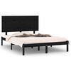 vidaXL Bedframe massief grenenhout zwart 140x190 cm