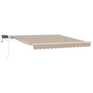 vidaXL Inklapbaar Zonnescherm met Beige 300 x 250 cm Stof
