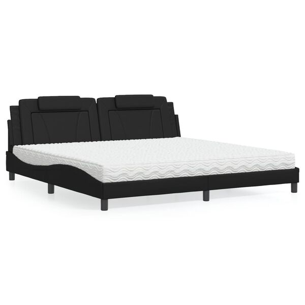 vidaXL Bed "Viana" met matras kunstleer zwart 200x200 cm