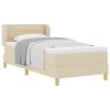 vidaXL Boxspringbed met matras met hoofdeinde Cr&egrave;me 90 x 190 cm Stof