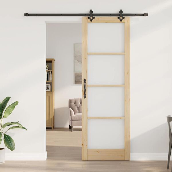 vidaXL Schuifdeur ORKDAL Natuurlijk en Zwart 78 x 232 cm