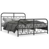 vidaXL Bedframe met hoofd- en voeteneinde metaal zwart 140x200 cm