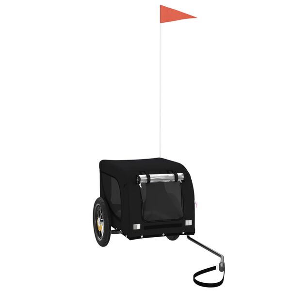 vidaXL Hondenfietstrailer oxford stof en ijzer zwart