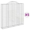 vidaXL Schanskorven 5 st gewelfd 200x30x180/200 cm ijzer